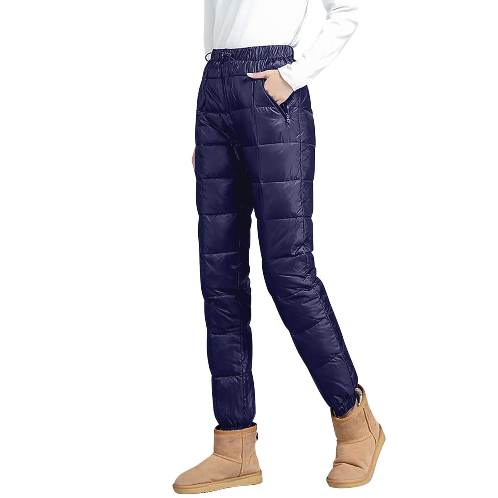 Pantalón Jogging para mujer, cálido, invierno, térmico, forro polar de algodón, pantalones de cintura alta, ancho, chándal de deporte, esquí, entrenamiento de yoga, fitness