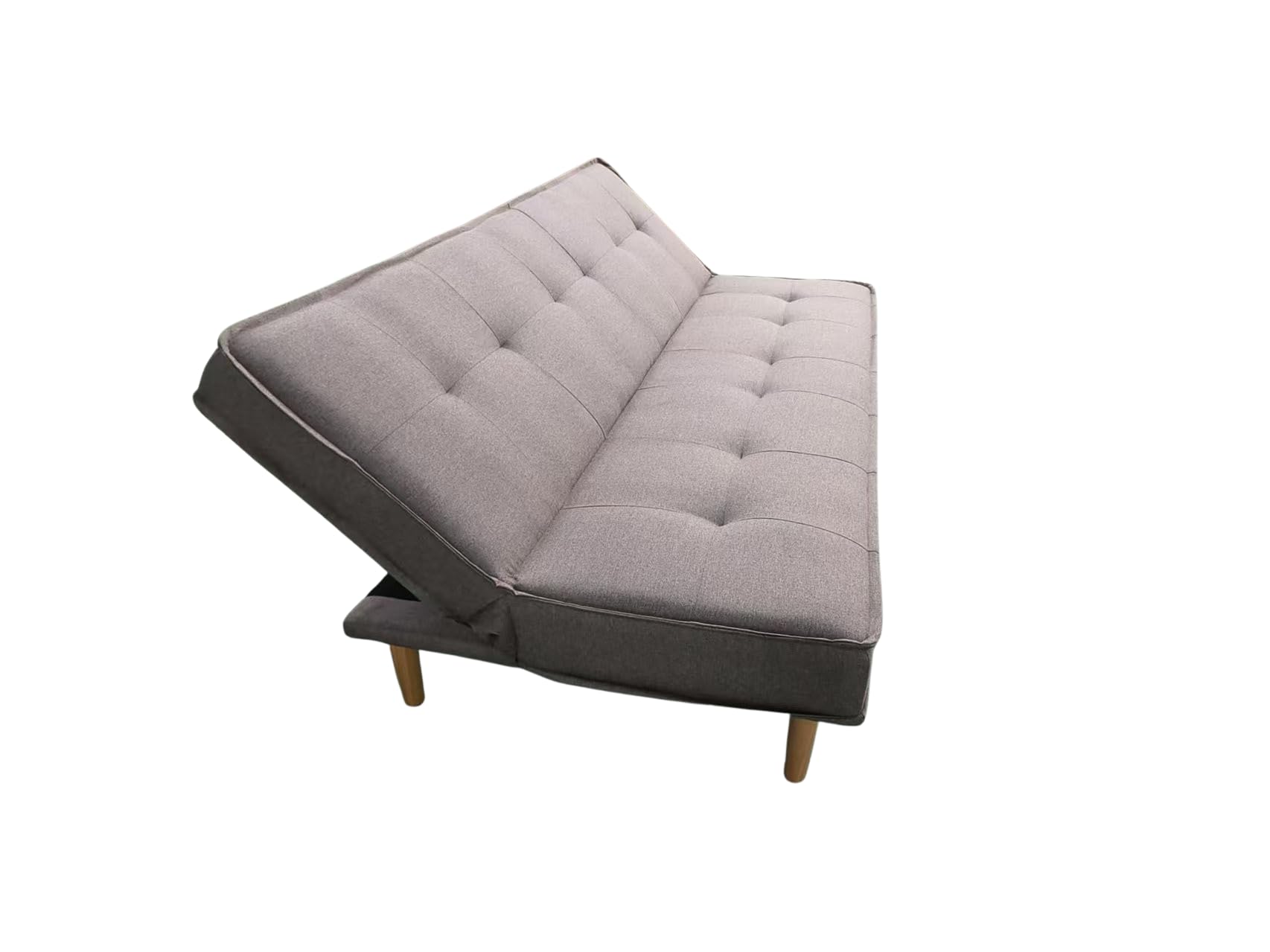 MUEBLIX.COM - Sofa Cama Alconaba 3 Plazas, Sillón Cama, Cama Sofa, con Mesa Abatible, Tapizado Poliéster Sintética, Estructura y Patas de Madera Maciza, Sofa de Diseño, Color Beige