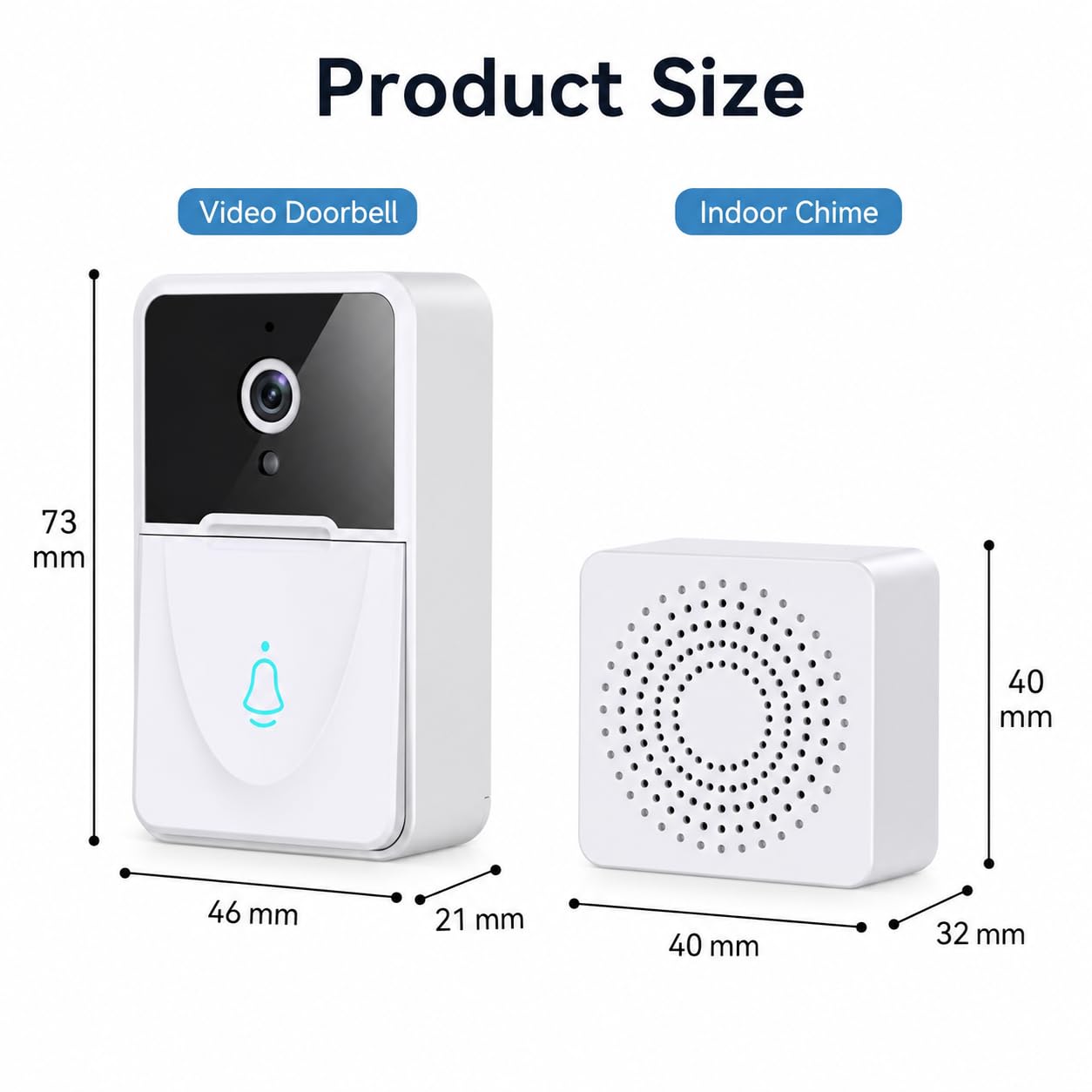 Intellibell Sonnette vidéo avec caméra WiFi HD et interphone bidirectionnel