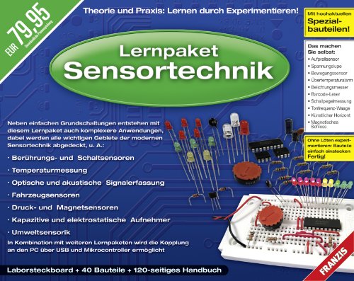 Preisvergleich Produktbild Lernpaket Sensortechnik, Laborsteckboard, 40 Bauteile, Handbuch