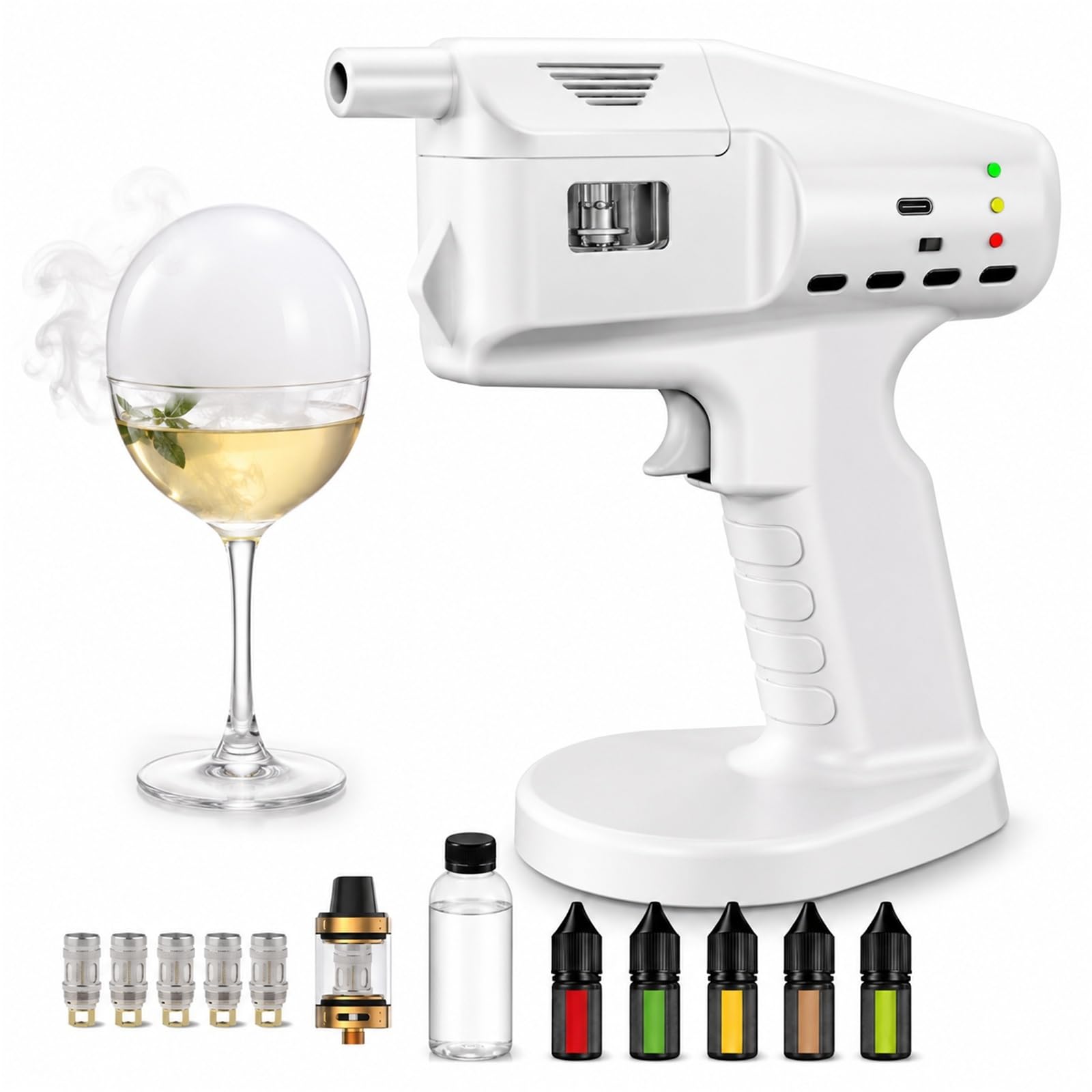 Cocktail Smoker Kit Smoke Gun Bubble Infuser for Drinks and Food Handheld Cold Smoke Generator for Cocktails Whiskey Wine Meat Cheese Portable DIY Smoker Gift
