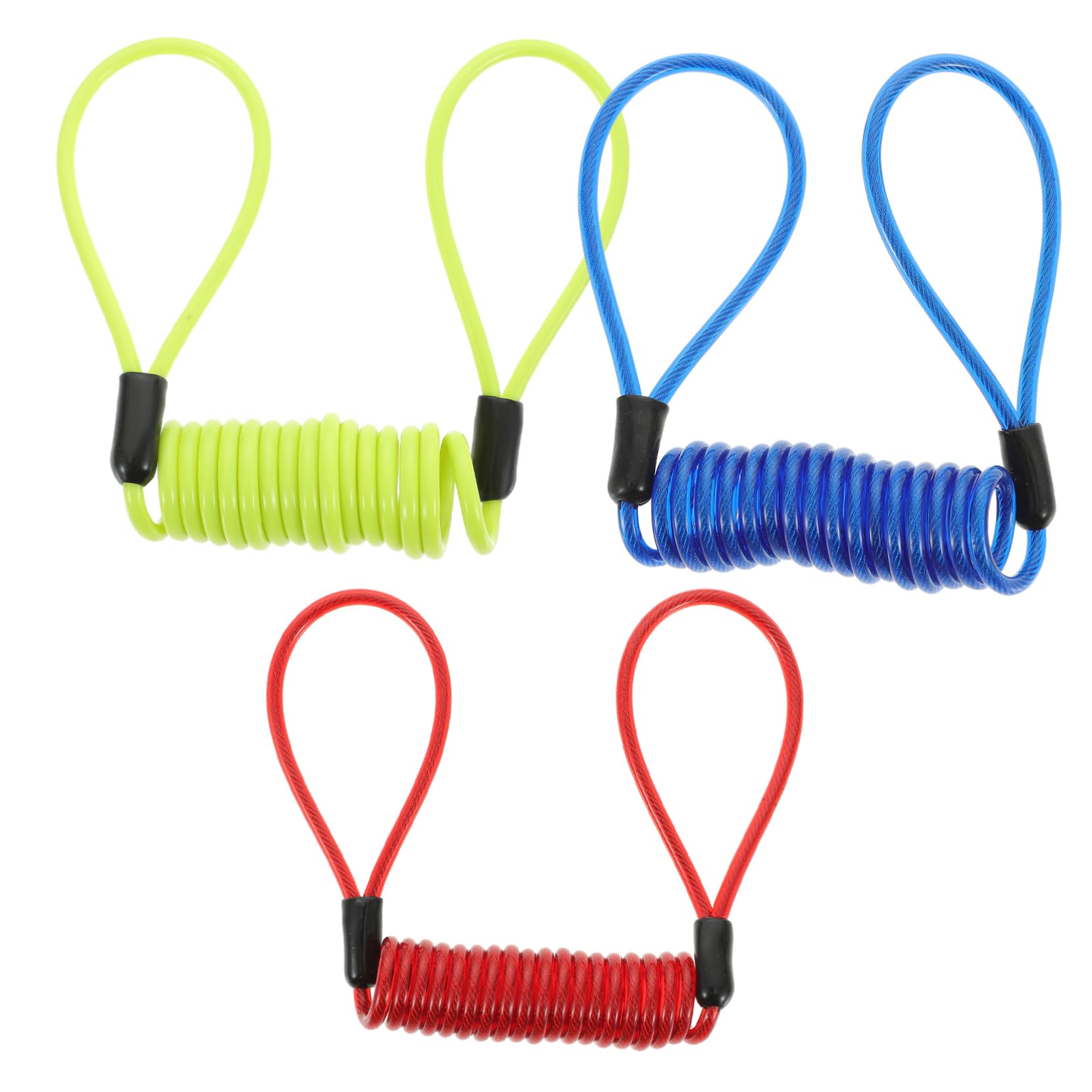 3Pcs Disc Lock Reminder Cable Safety Steel Cables for Bicycles Skateboards and Sports Equipment Red Durable Flexible Cut Resistant Design