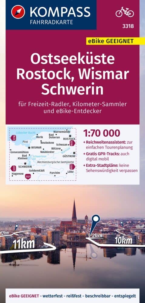 Ostseeküste / Rostock / Wismar / Schwerin (3318): reiß- und wetterfest mit Extra Stadtplänen