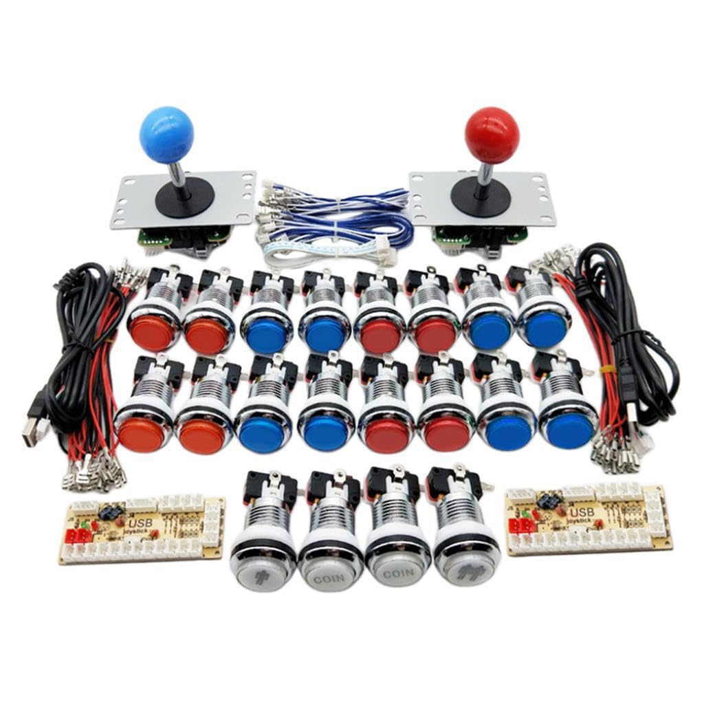 mophrati Arcade Gaming DIY Kits für 2 Spieler, galvanische Tasten und einfaches Plug and Play, Win10/Win8/Win7/Vista/XP/2000/98