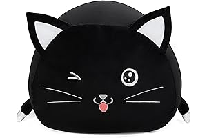 Black Cute Cat Toy Storage Bean Bag Chair for Kids
