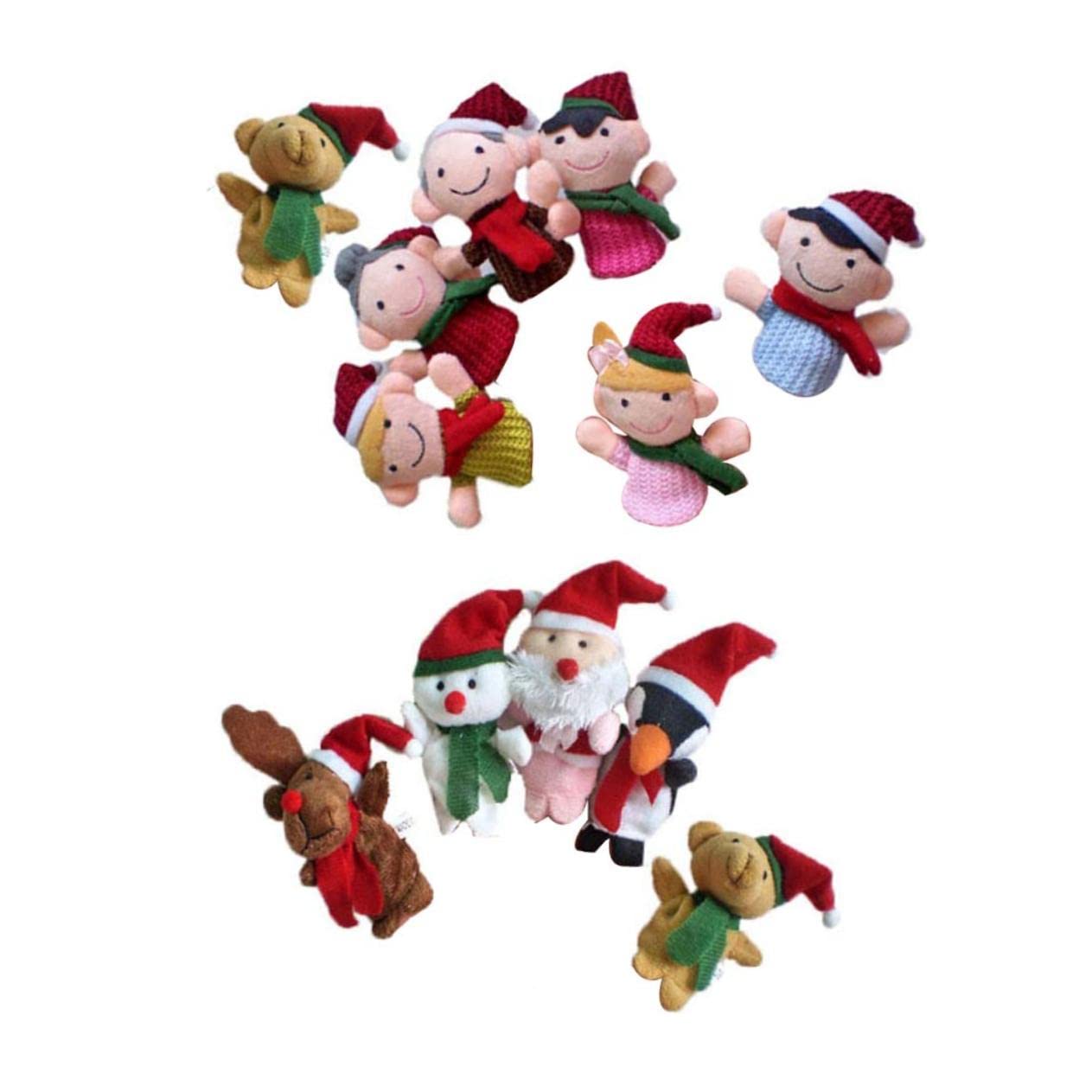 Didiseaon 22piezas Muñecos De Dedo De Navidad Títeres De Animales y Familia De Cartón Juguetes Educativos para Cuentacuentos y Casa