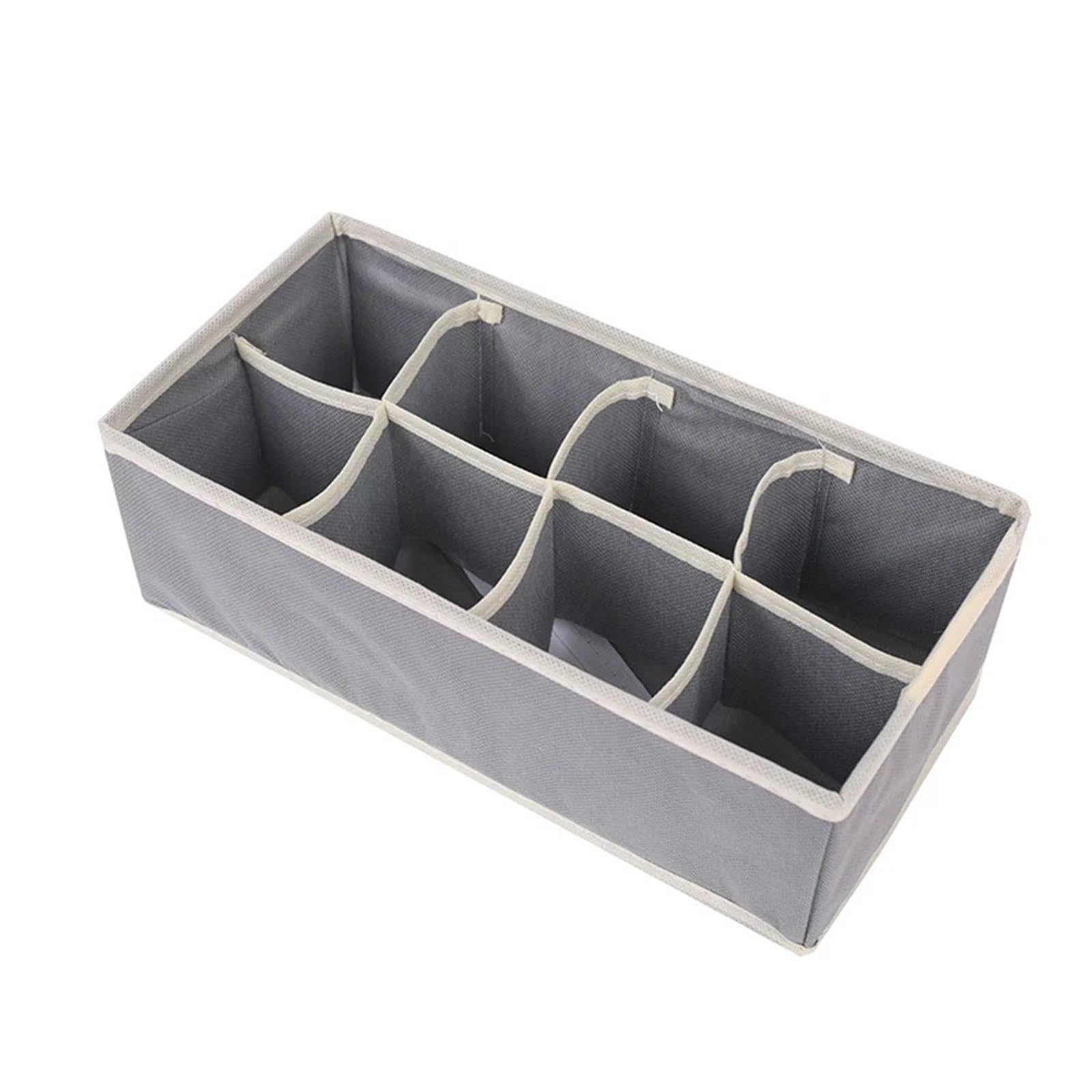 ZHSOAO 2 Pcs Organizer For Underwear Socks Bra Pants Scarf Tie Storage Box Wardrobe Drawer Organizers Foldable Case For for Bras, Socks, Underwear(Gray 8 grid)