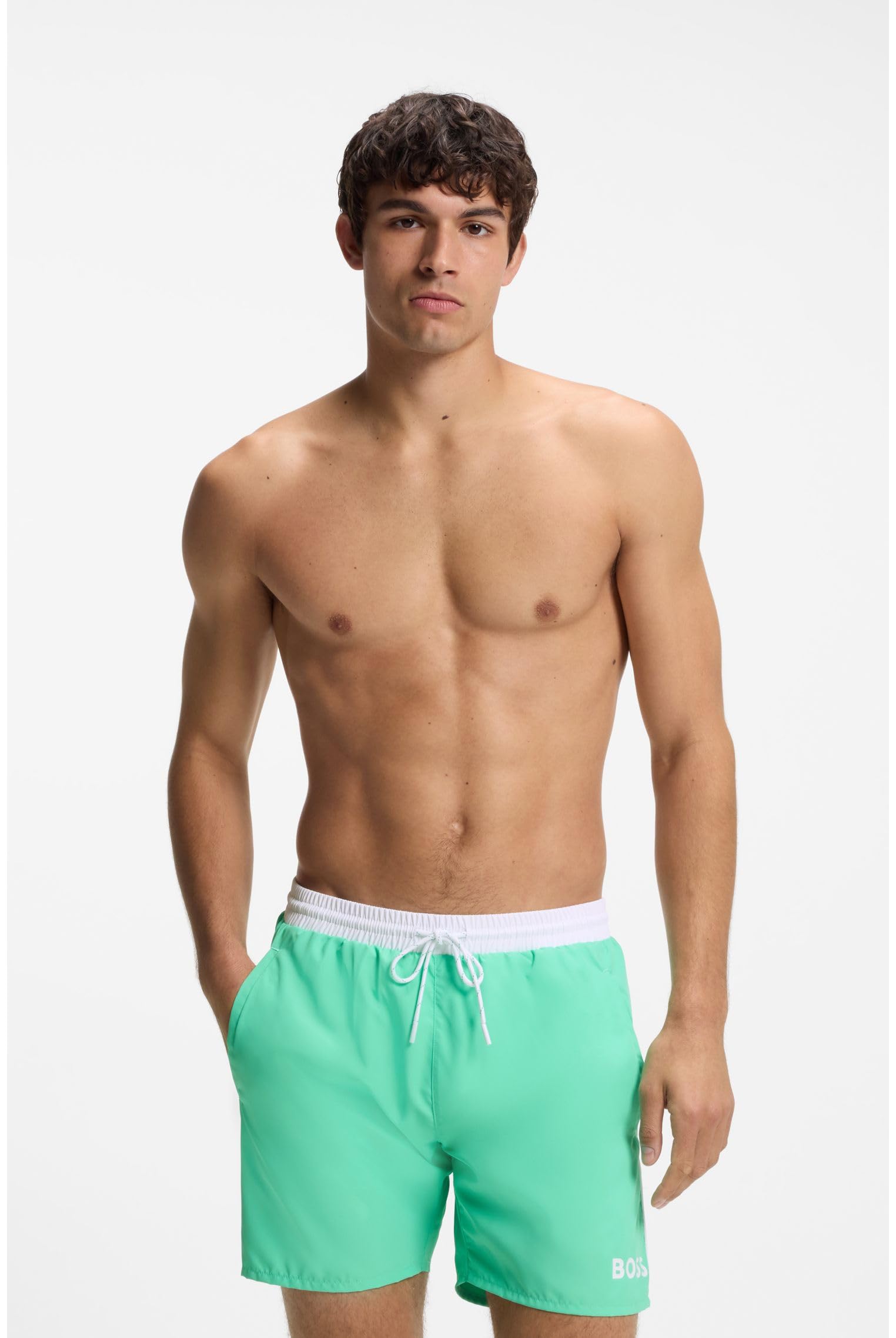 BOSS Herren Mittlere Länge, Solide Badehose Badehose