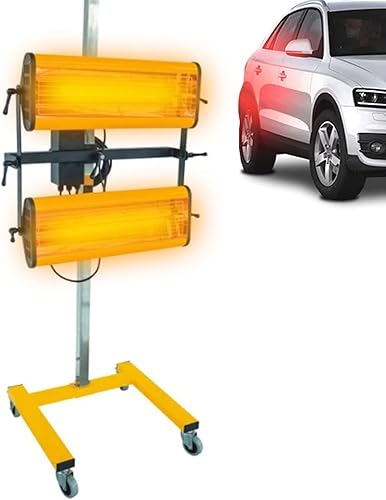 FAXIOAWA Lámpara de curado de pintura, calentador infrarrojo de onda corta, reparación de carrocería de automóvil, secadora de pintura con soporte,