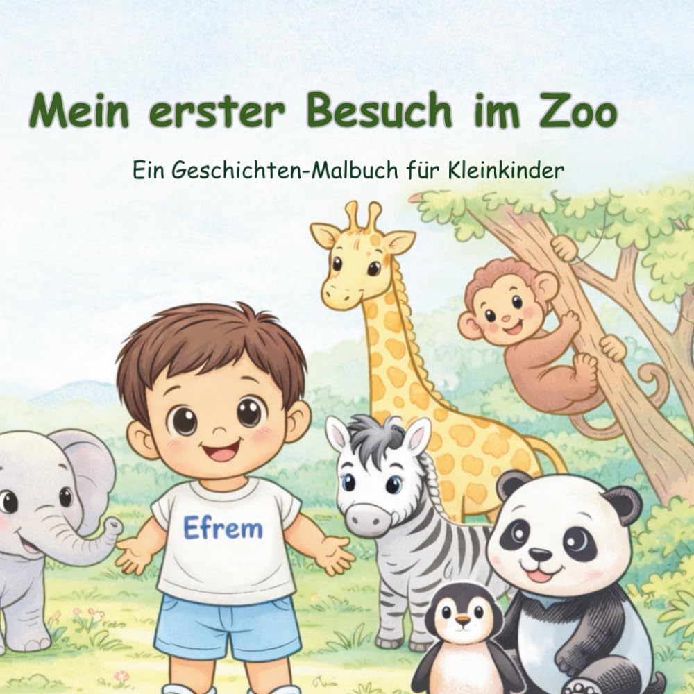 Mein erster Besuch im Zoo – Ein Geschichten-Malbuch für Kleinkinder: Eine liebevolle Tiergeschichte zum Ausmalen für Kinder ab 2 Jahren