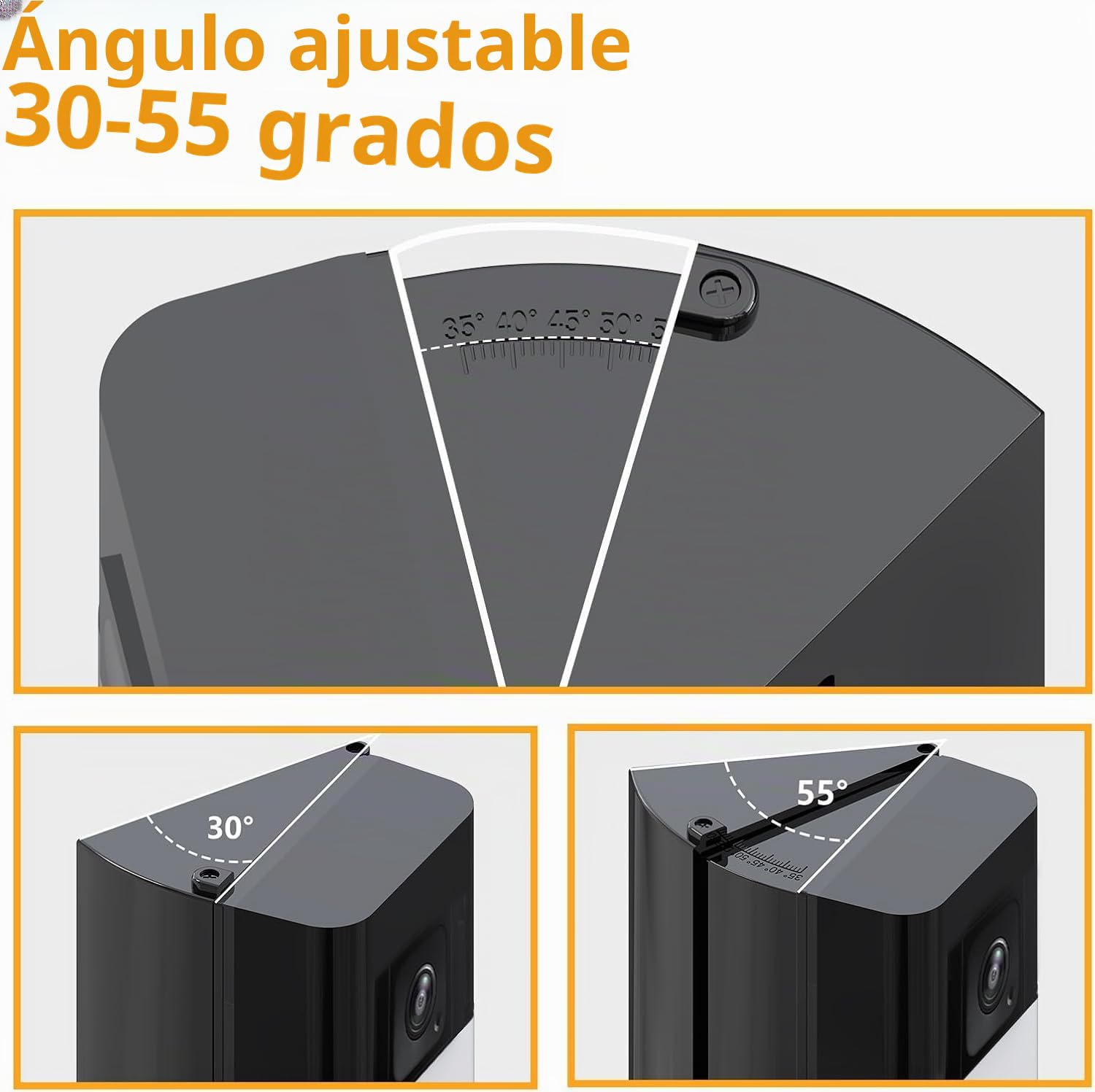 Soporte ajustable para timbre de puerta de vídeo (ángulo 30-55 grados) compatible con video Doorbell Wired/1/2/2. Gen/3/3 Plus/4 y timbre de puerta de vídeo inalámbrico (2024)/Plus/Pro, soporte de
