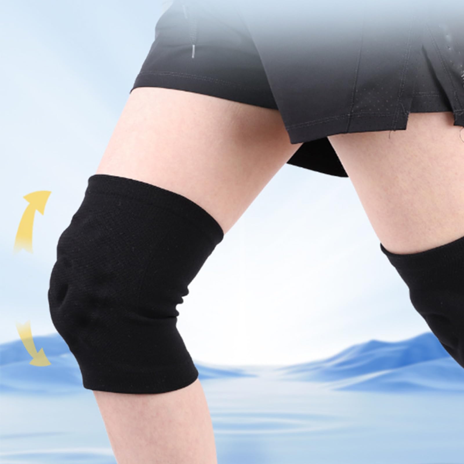 Genouillère en silicone pour homme et femme - Respirante - Facile à utiliser pour la danse, le patinage, le cyclisme