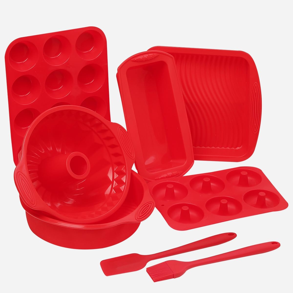 8PCS Silicone Baking Pans Sets Nonstick Silicone Bakeware