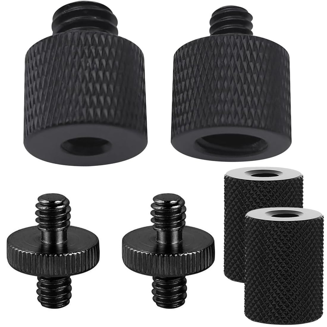6 sztuk adapter do statywu 1/4 na 3/8 cala gwint statyw aparat śruby zestaw adapterów statyw podwójna śruba do aparatu fotograficznego statywu mikrofonowego statywu lampy