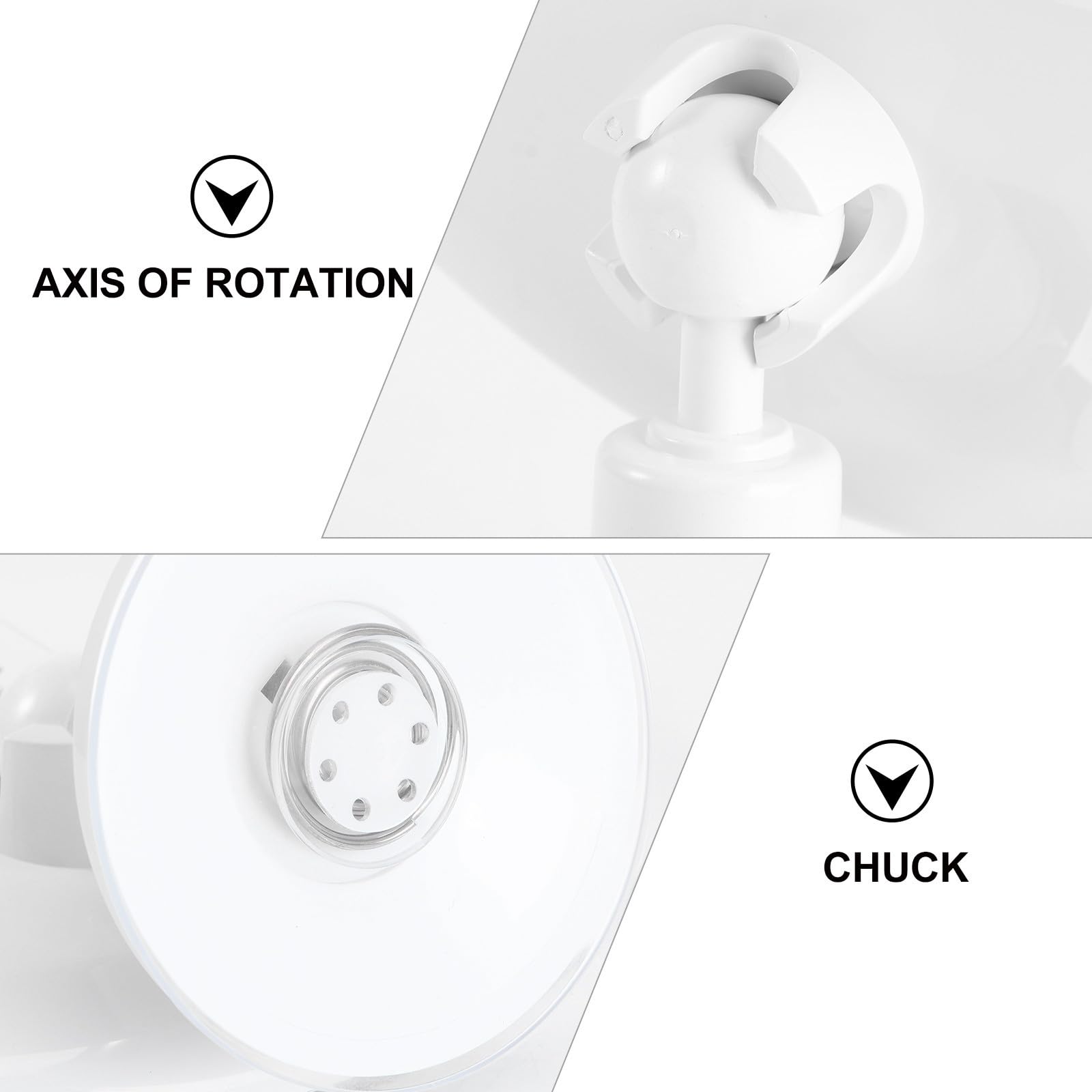 Angoily Specchio da Trucco Rotondo Ingrandimento con LED Luce Fredda Ventosa Potente per Bagno e Vanità senza Batteria Bianco Elegante