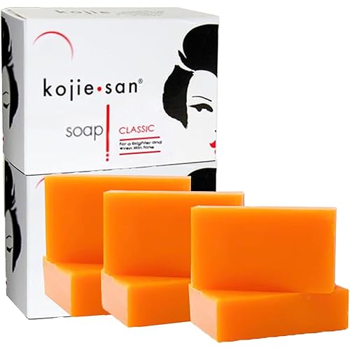 Kojie San Skin Soap - Original Kojic Acid Soap that Reduces Dark Spots, Hyperpigmentation, & Scars with Coconut & Tea Tree Oil – 65g x 6 Bars