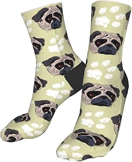 Office Socks Pugs Dogs Sports Socks Wicking Socks Casual Work Socks For Runing Outdoor Basketball 40Cm