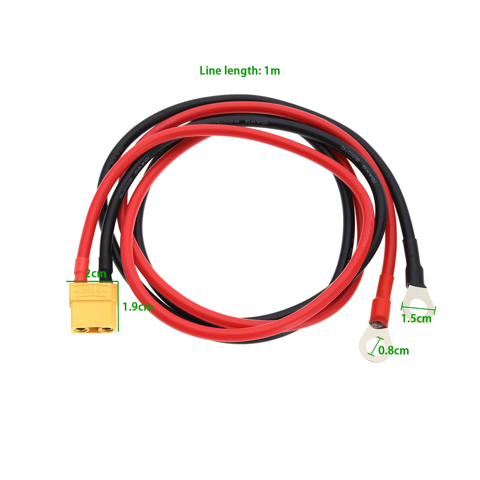 The Lord of the Tools Câble de connecteur XT90 vers Joint torique 10 AWG Bornes en Silicone Câble d'alimentation d'extension pour Drones de Course RC
