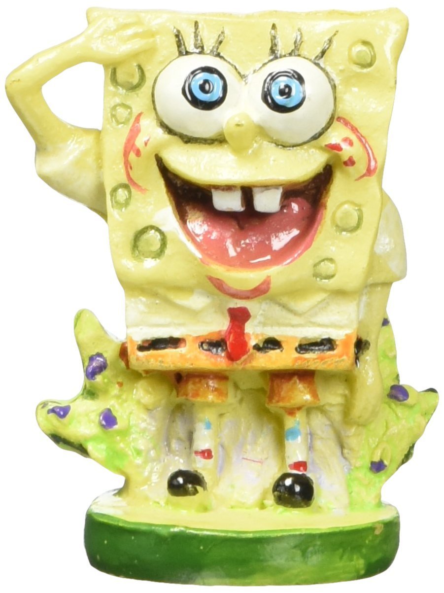 Penn-Plax Officially Licensed Spongebob Squarepants Aquarium Ornament – Spongebob (Mini/Small Size) – Great for Freshwater and Saltwater Tanks