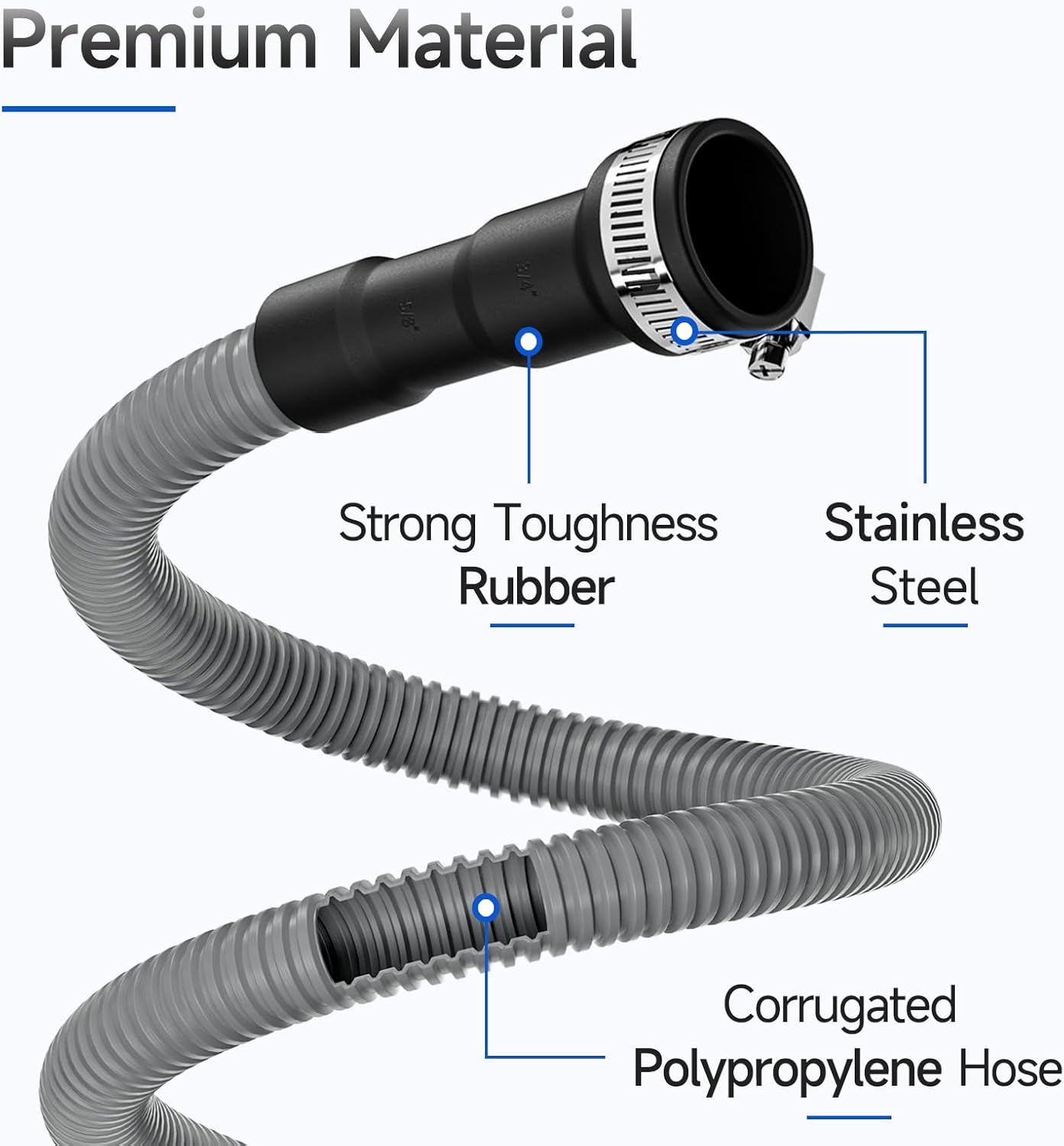 10フィート 食器洗い機排水ホース (1パック)