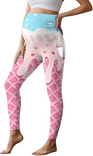 AFPANQZ Maternity Leggings Pregnant Pants Over The Belly with Pockets High Waisted Stretch for Workout Tights Yoga Sweatpants
