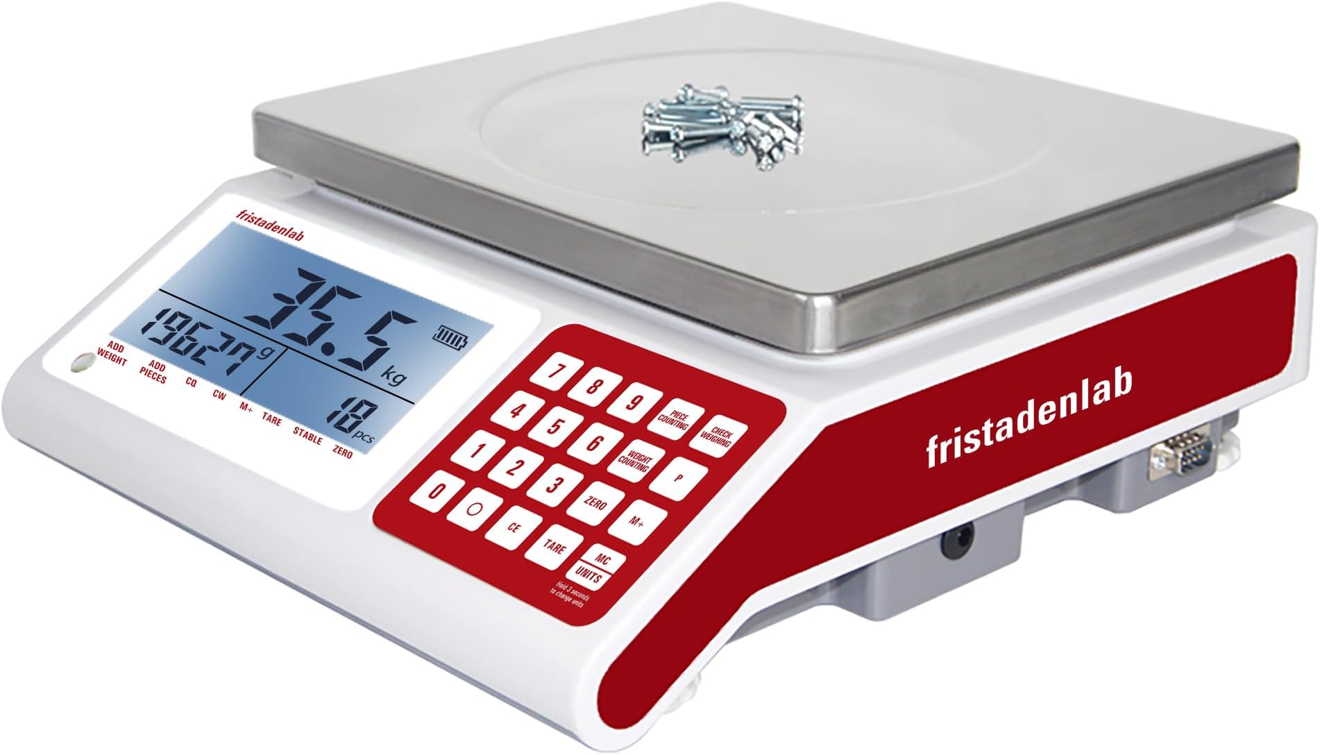 Fristaden Lab Counting Scale for Small Parts | 15 kg x 0.5 g | USA Company | Units: g, lbs, oz, kg