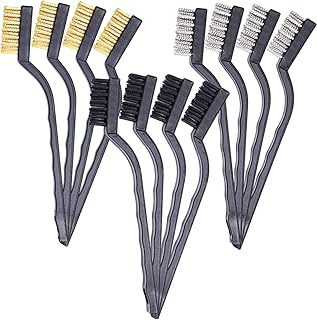 iplusmile Wire Brush Set Stainless Steel Wire Brush Stainless Steel Set Cleaner Brush Household Wire Brush Wire Brush for Cleaning Wire Brush for Rust Seam Cleaning Brush Brass Brush 12pcs