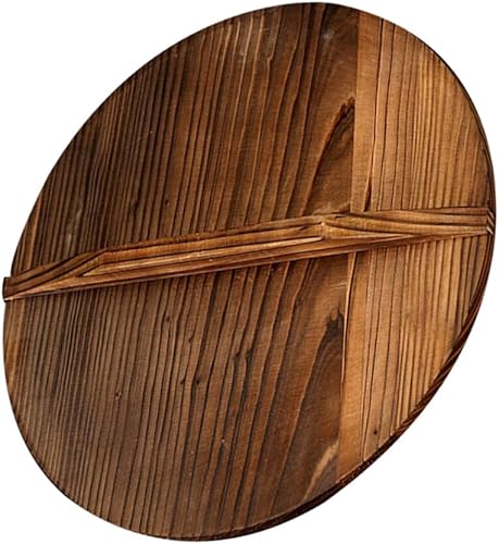 Miniatura 1 de Luxshiny Tapa de madera Wok Tapa de madera para wok, cubierta de olla de cocina de 11.8 in, cubierta de tapa de wok de madera antiderrame con