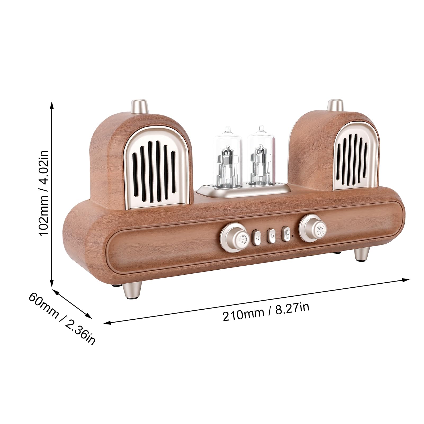ASHATA Radio Sveglia Bluetooth Vintage con Luce Ambientale