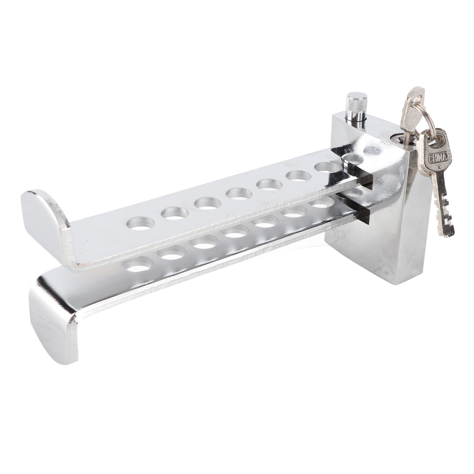 Bike Pedal Lock, Stainless Steel Safety Brake Pedal Tool Antitheft Locking Devices Accelerator Pedal Device Security Protection Tool with 3 Keys