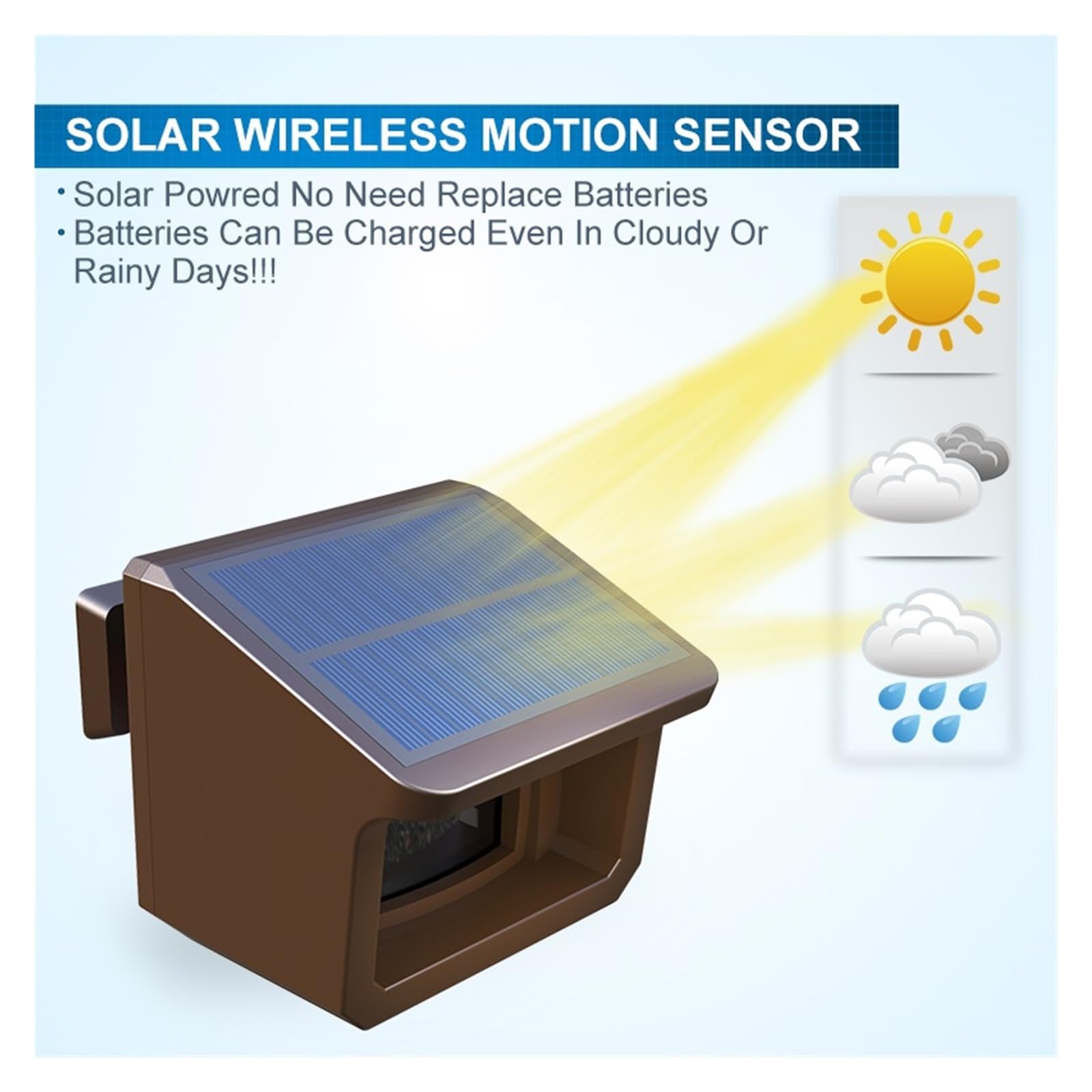 800 metri di allarme solare wireless for vialetto sensore movimento e rilevatore esterno resistente alle intemperie sicurezza fai da te per uso fai da te(KIT2)