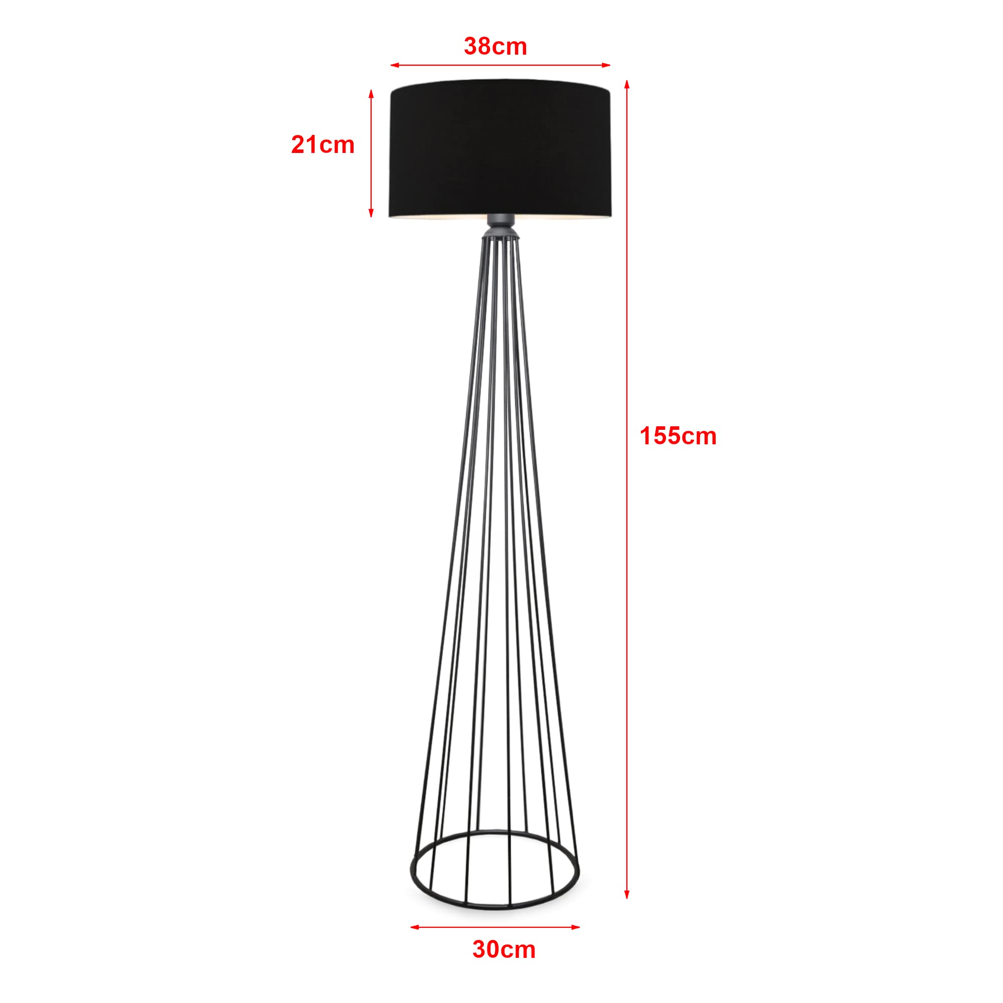 lux.pro Lampa stojąca Neath lampa stojąca 1 x E27 lampa podłogowa do salonu sypialni czarna / antracyt
