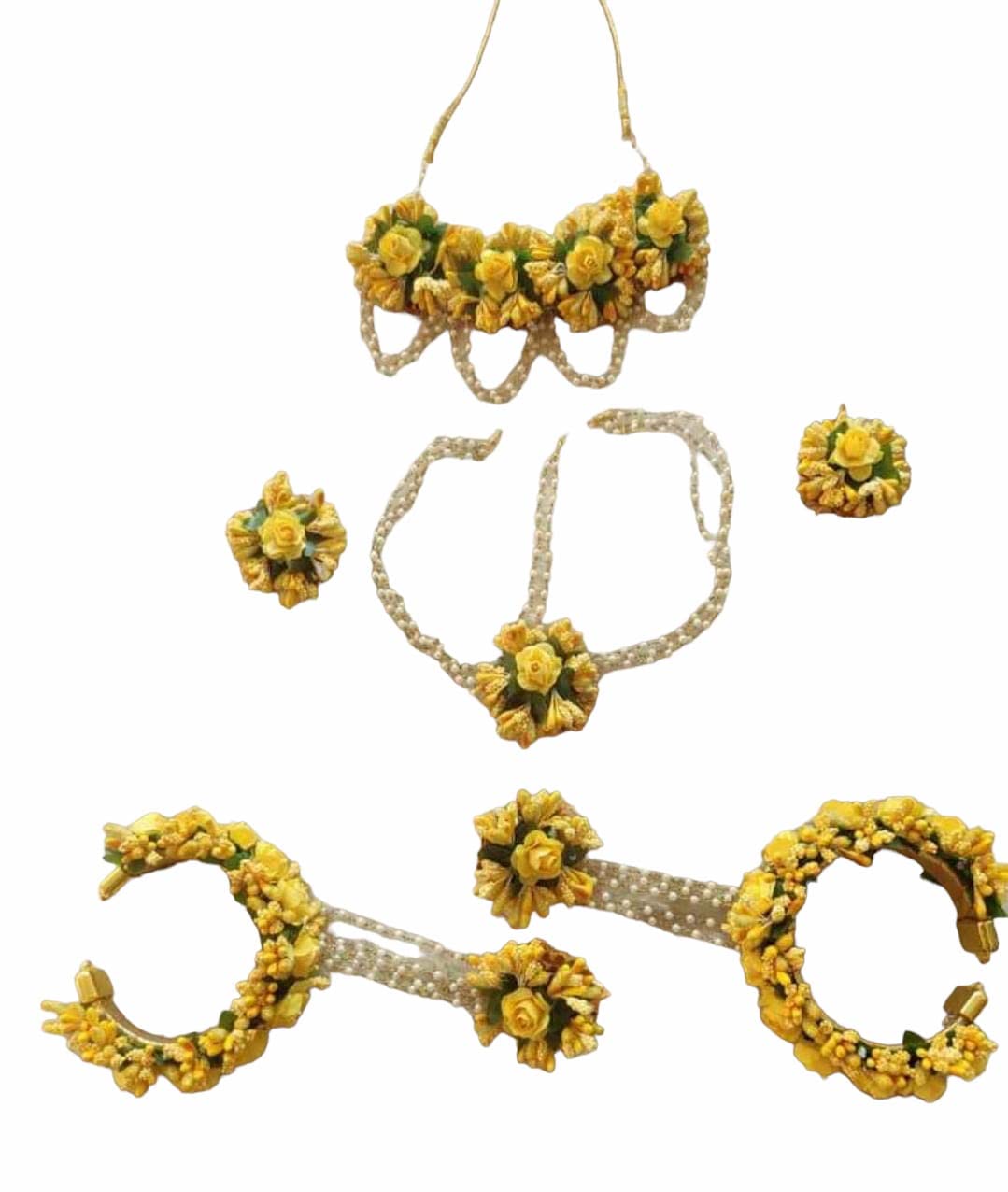 Sanvatsar Home Flower Fabric Handmade Jewellery for Haldi, Baby Shower, Mehndi, Godbharai Set For Women/Girls. Floral Jewellery Set, Jewellery Gift ( Yellow ) (B0BJVXLYJQ) Amazon Price History, Amazon Price Tracker