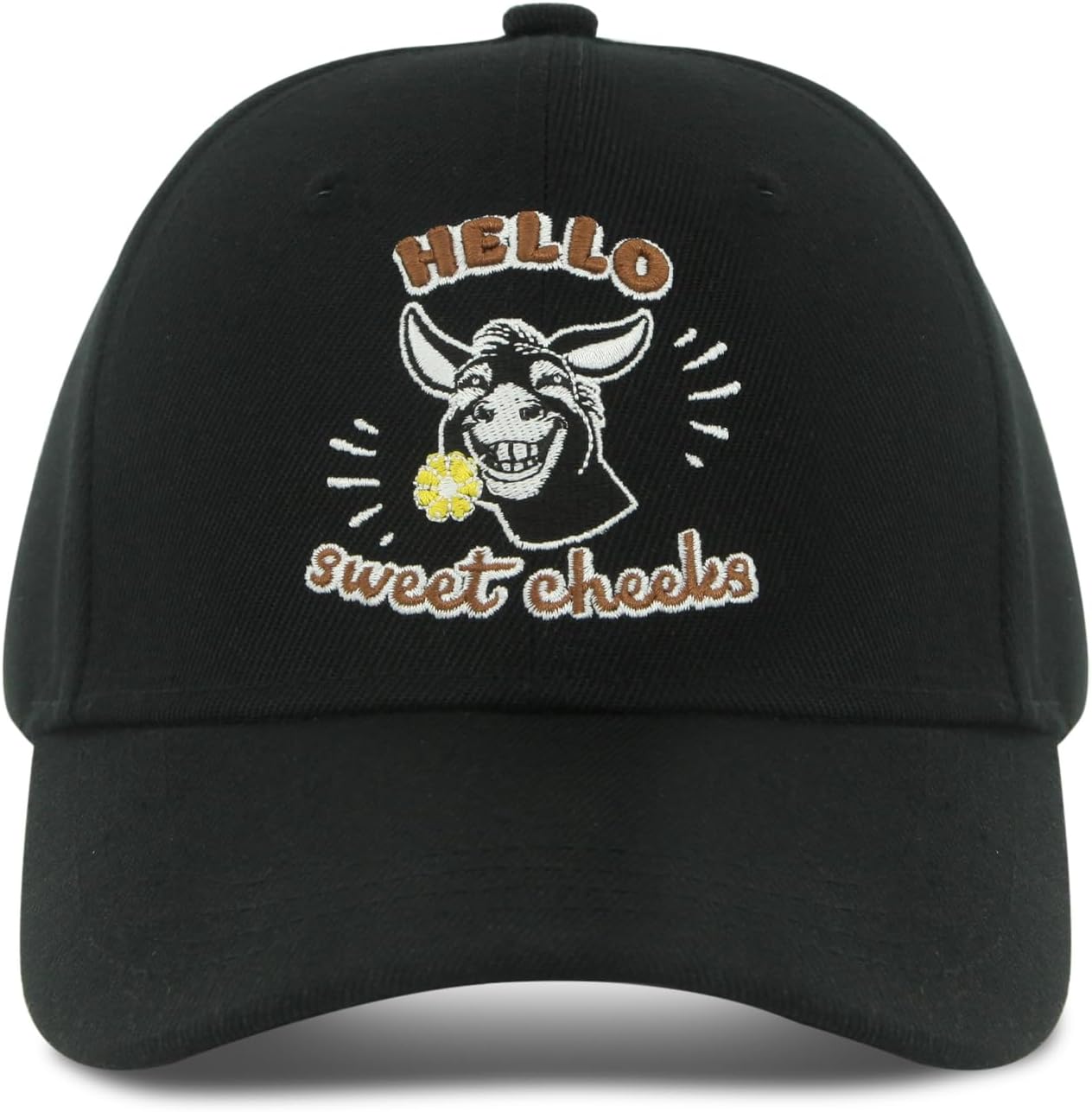 Tijuboni Funny Baseball Cap Embroidered Trucker Hats for Men Funny Dad Hats Humor Trucker Hat Adjustable Unisex, Hello Donkey, One Size