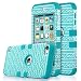 iPod Touch 6 Case,iPod 6 Cases,ULAK 3in1 Anti Slip iPod Touch 6 Protective Case Hybrid with Soft Flexible Inner Silicone Skin Case Cover for Apple iPod Touch 5 6th Generation (Wave Pattern/Blue)