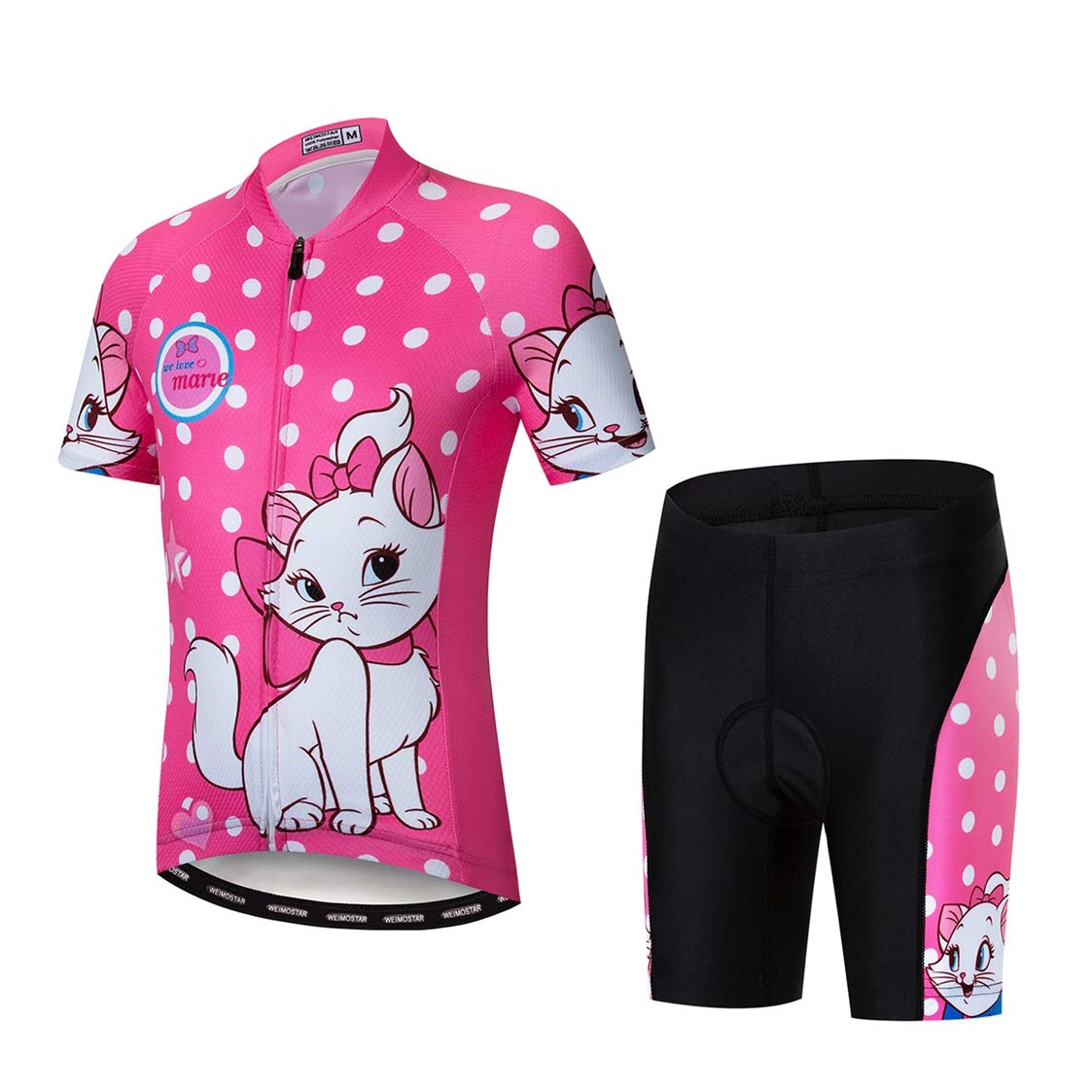 weimostar Bambini Ciclismo Jersey Set Bike Jersey Shorts Bambini Strada Montagna MTB Bicicletta Vestiti Top bottom