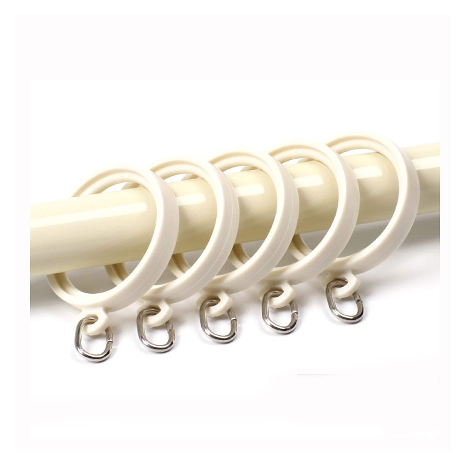 Anelli per Tende 20PCS Anelli per Tende circolari Accessori per Tende in plastica Anello per Drappo Anelli per Occhielli Che Scivolano Facilmente sull'asta della Doccia (Colore Crema) Anelli per Ten
