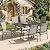 MIXPATIO Patio Table and Chairs Set, Patio Dining Set for 6 with Brown Chairs and Metal Rectangular Table for Deck Backyard Lawn Poolside