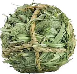 Baoblaze Brinquedo de mastigar de coelho Timothy Grass bola de feno para animais pequenos brinquedos molares para pendurar ratos, chinchilas, coelho
