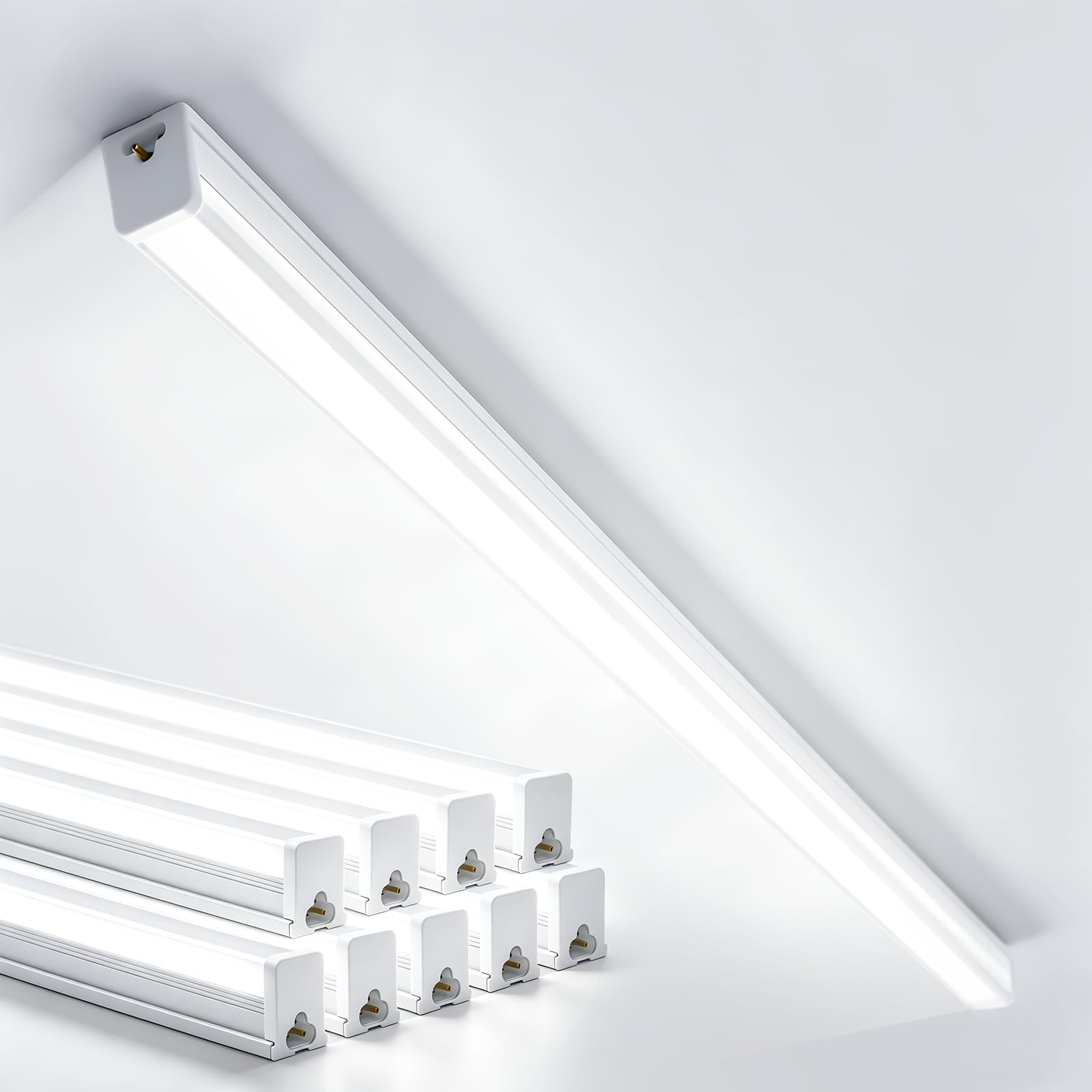 36W LED Feuchtraumleuchte 120CM Verknüpfbar Deckenleuchte Röhre | 6500K IP65 Feuchtraum Wannenleuchte für Garage Keller Werkstatt Feuchtraum Bad Büro Warenhaus,10 Stück