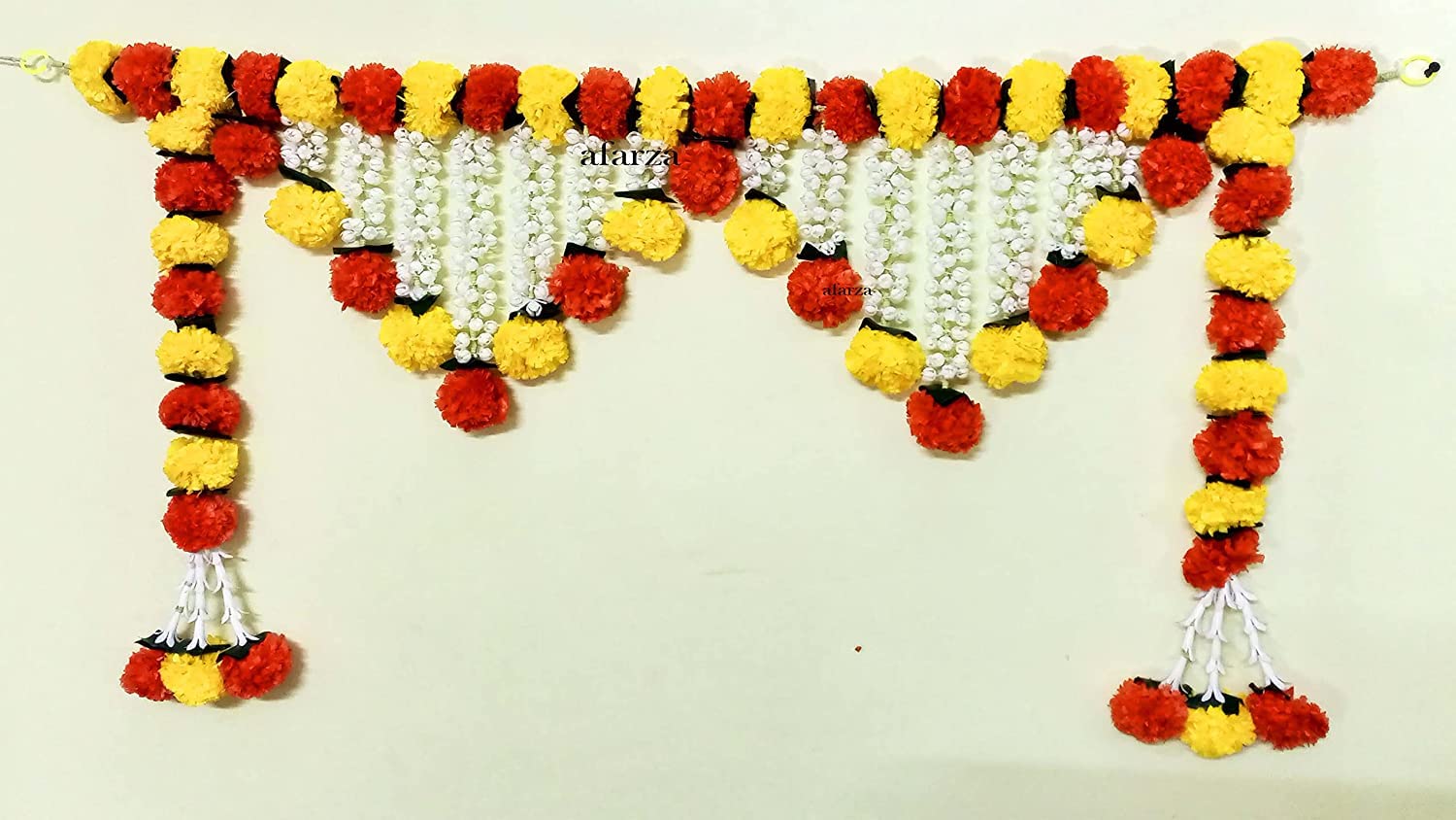 Guirlande de calendula artificiel pour illuminer votre entrée lors de la fête de Diwali