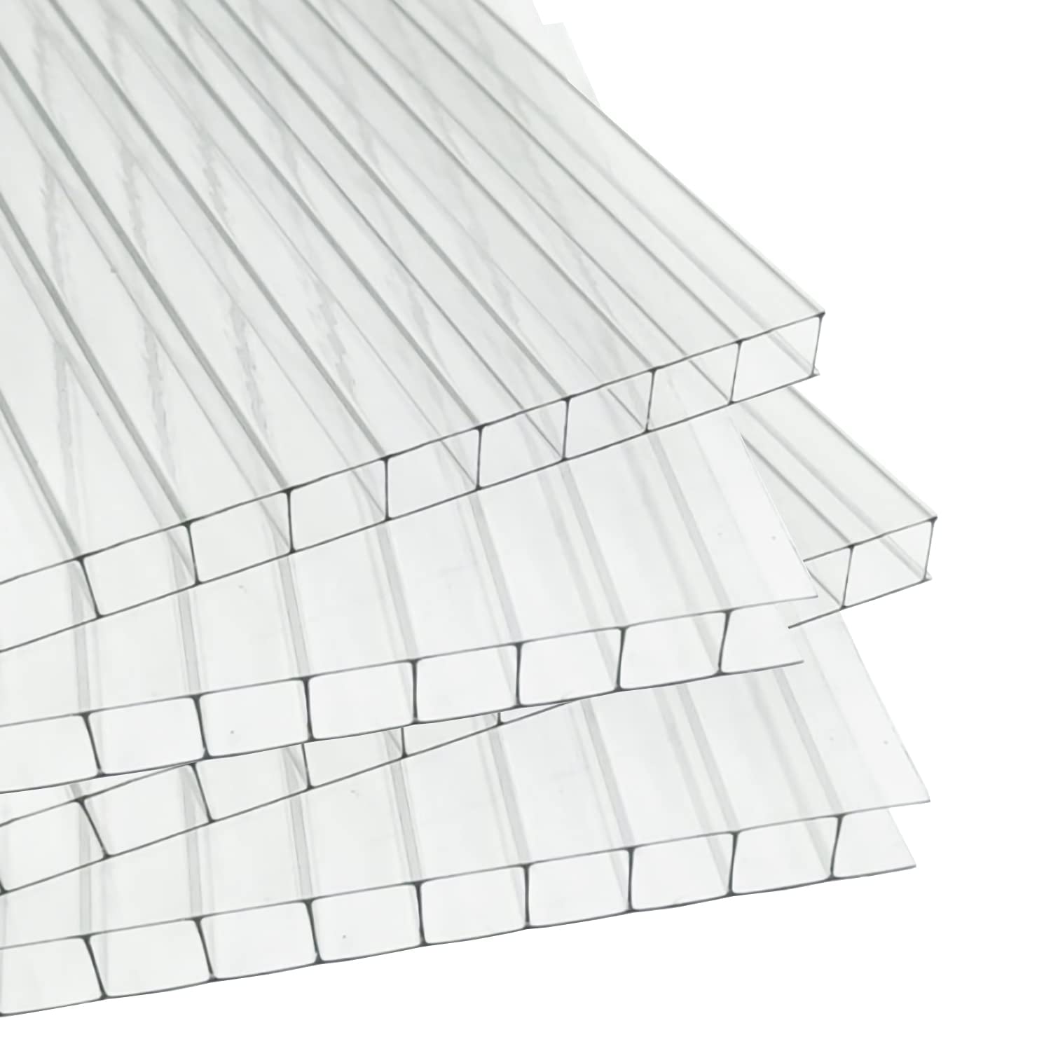 Sonnewelt Policarbonato alveolare per serra, 14 pezzi, Lastra alveolare tagliabili, 61,5 x 121 cm, in policarbonato, 4 mm, trasparenti