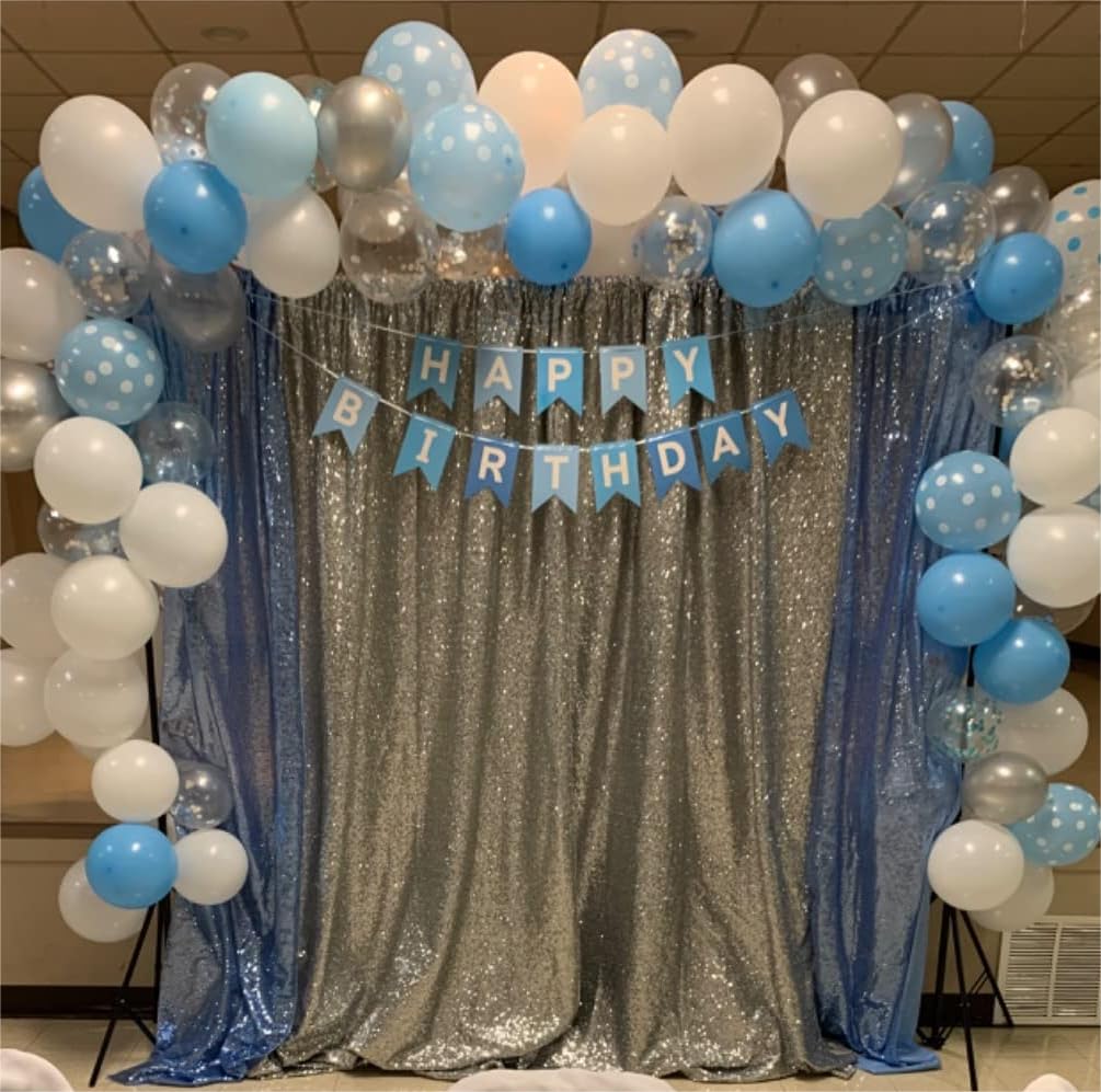 JYFLZQ Sfondo con paillettes argentate per feste, 3 x 3 m (larghezza x altezza), 1 pannello | Tende con sfondo glitterato, per compleanni, matrimoni, eventi speciali, accessori per cabina fotografica per feste