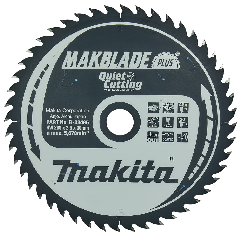 Makita MAKBLADE Lame de scie circulaire pour bois 260 x 30 x 2,8 mm, 48