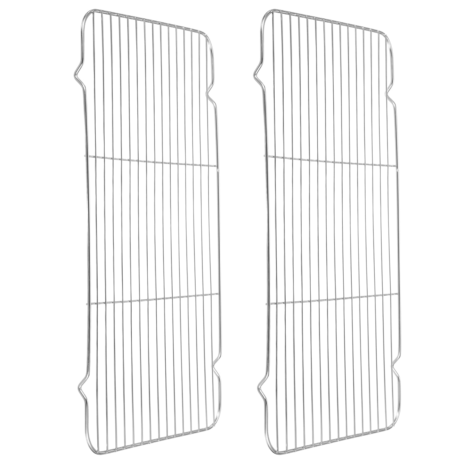 sourcing map 2Pcs Rectangle Rack, 17.7" x 9.8" Stainless Steel Wire Cookie Rack Grill Grate Cross Wire Barbecue Grill for Cooking, Roasting, Grilling, Drying, Oven, Silver