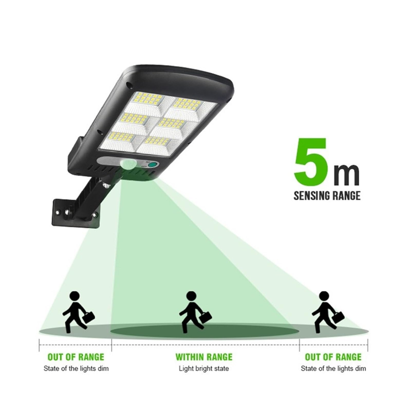 Lampy Solarne Zewnątrz, Czujnik słoneczny oświetlenie uliczne zewnętrzne IP65 213 LED czujnik ruchu słonecznego kinkiet z 3 trybami oświetlenia światła do wystroju domu,Do ogrodu, ulicy, werandy(60CO