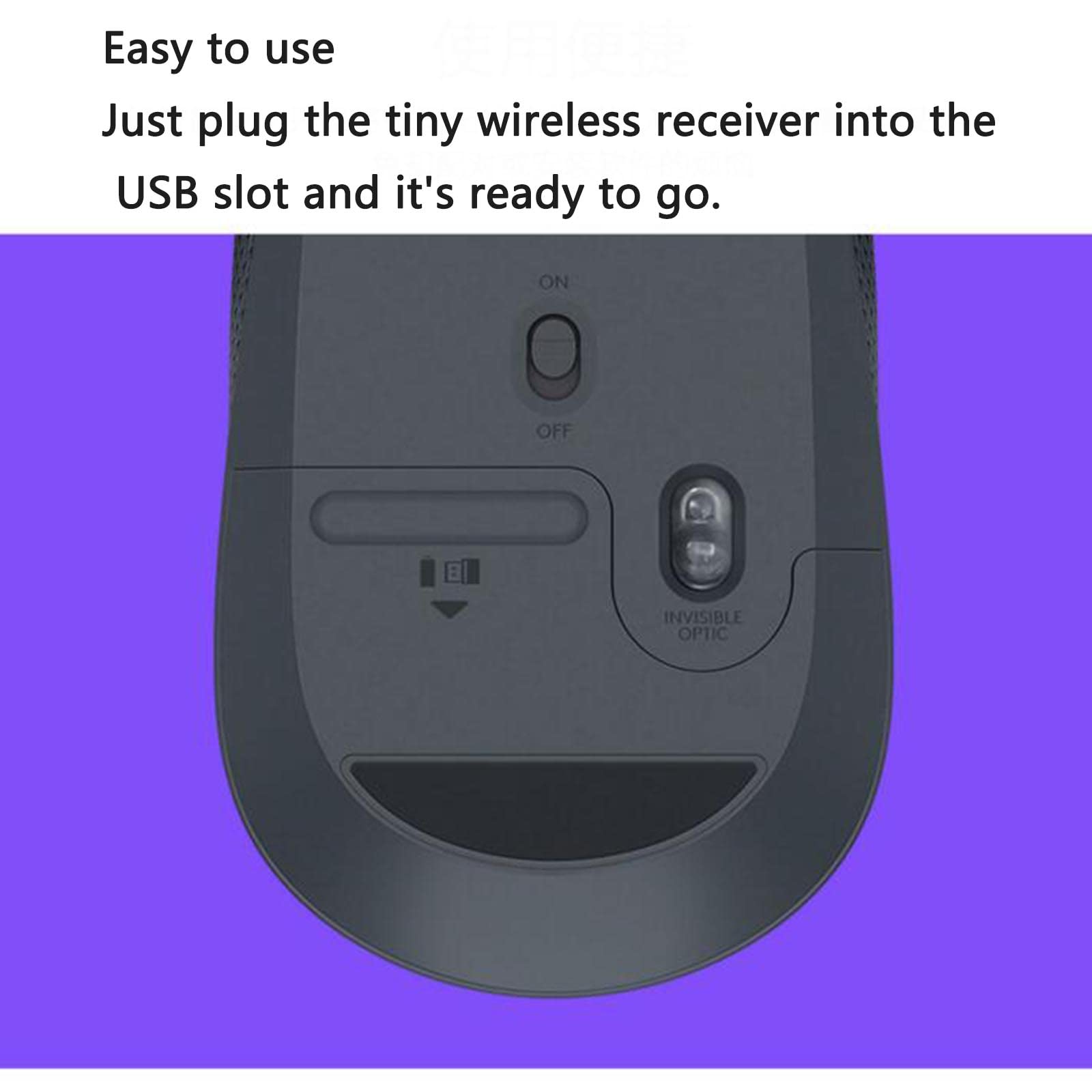 JUSHZ Bezprzewodowa myszka komputerowa do laptopa, USB, mysz do gier, urządzenie wskazujące, optyczny czujnik śledzenia, do użytku biurowego, moda, połączenie bezprzewodowe 2,4 GHz, 97,7 x 61,5 x 35,2 mm, niebieska