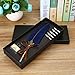 Feather Quill Pen Vintage Feather Dip Ink Pen Set Copper Pen Stem Writing Quill Pen Calligraphy Pen As Christmas Birthday Gift Set (Navy Blue)