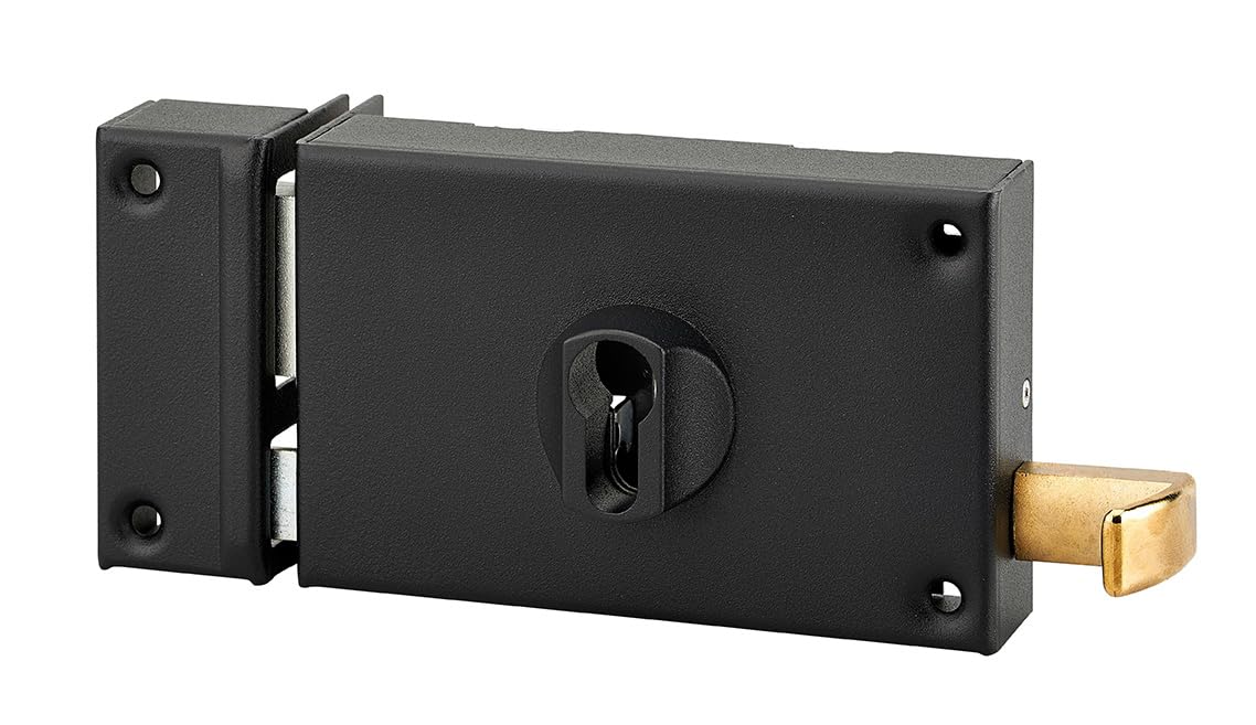 THIRARD Serrure en Applique Horizontale, Tirage Gauche, 140 x 88 mm, Noir