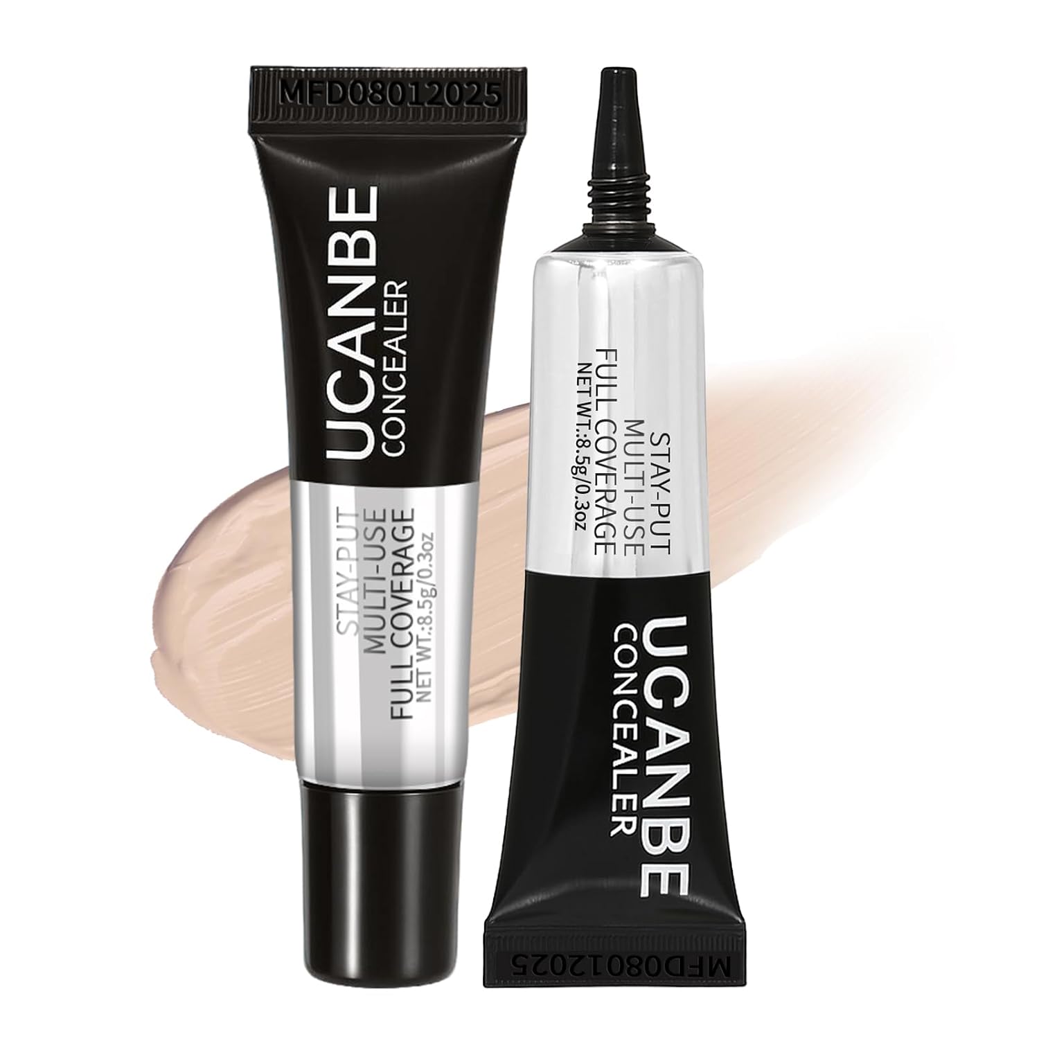 UCANBE Stay-Put Full Coverage Concealer Long-Wear Waterproof Under Eye Brightener Concealer Color Corrector for Dark Circles Acne Blemishes